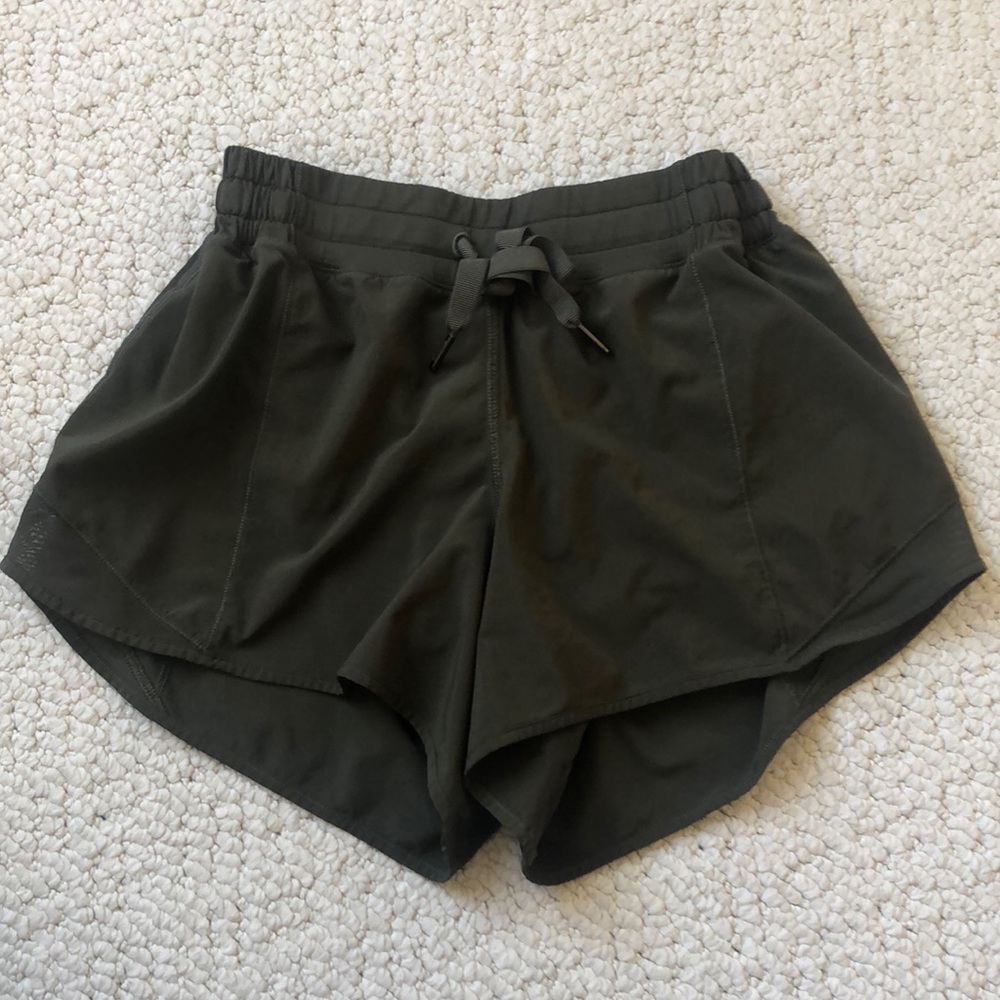 Lululemon Olive Green Shorts with Liner